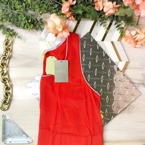 NWT Anthropologie Maeve Red Silk Tank Top